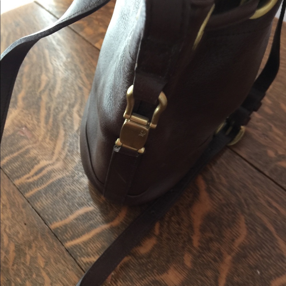 Brown leather drawstring purse - Picture 3 of 3